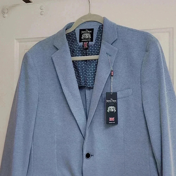 NWT The Savile Row Company men HOLKHAM Jacket BLUE blazer - Picture 3 of 13